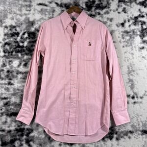 Vintage Mickey‎ & Co Shirt Mens 14.5 Button Down Pink Disney Walt Preppy